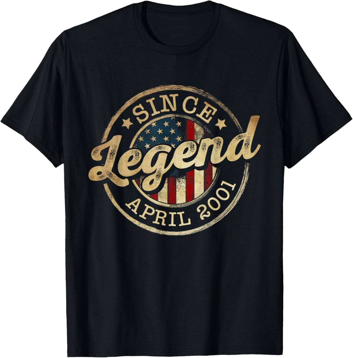 Legend Since April 2001 Vintage 25th Birthday Classic T-Shirt - T-Shirt | Black