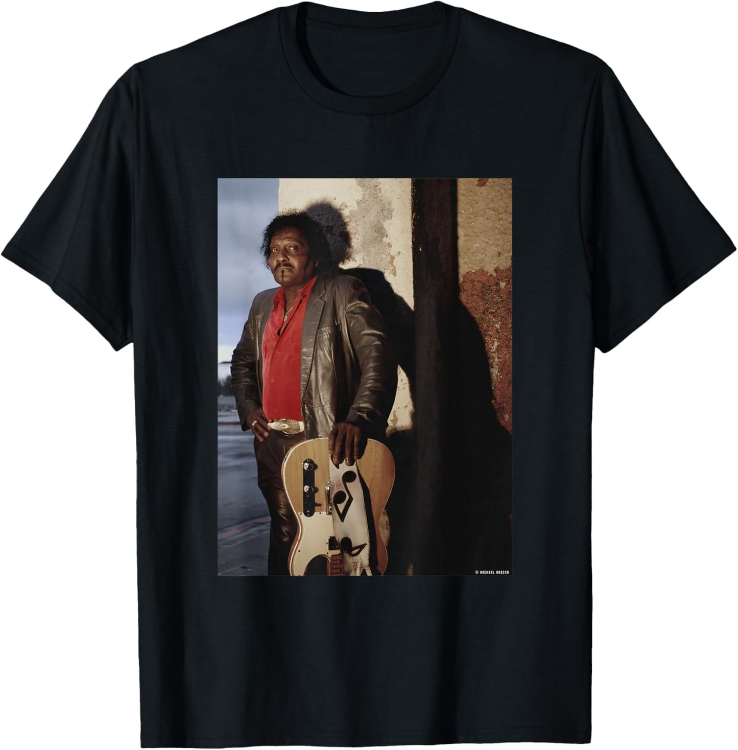 Albert Collins American Blues Guitarist by Michael Grecco T-Shirt - T-Shirt | Black