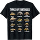 Types of Tortoises Land Tortoise Species Educational Chart T-Shirt - T-Shirt | Black