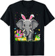 Elephant Easter Egg Hunt Bunny Ear Elephant Happy Easter T-Shirt - T-Shirt | Black