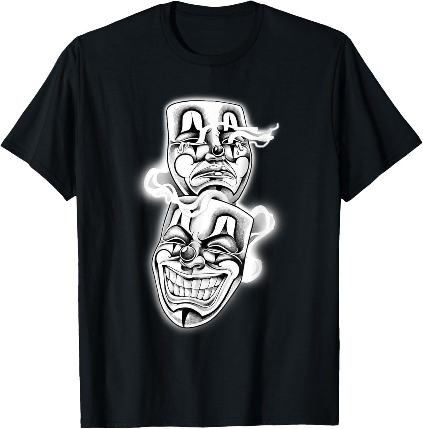Laugh Now Cry Later Chicano Tattoo Flash T-Shirt - T-Shirt | Black