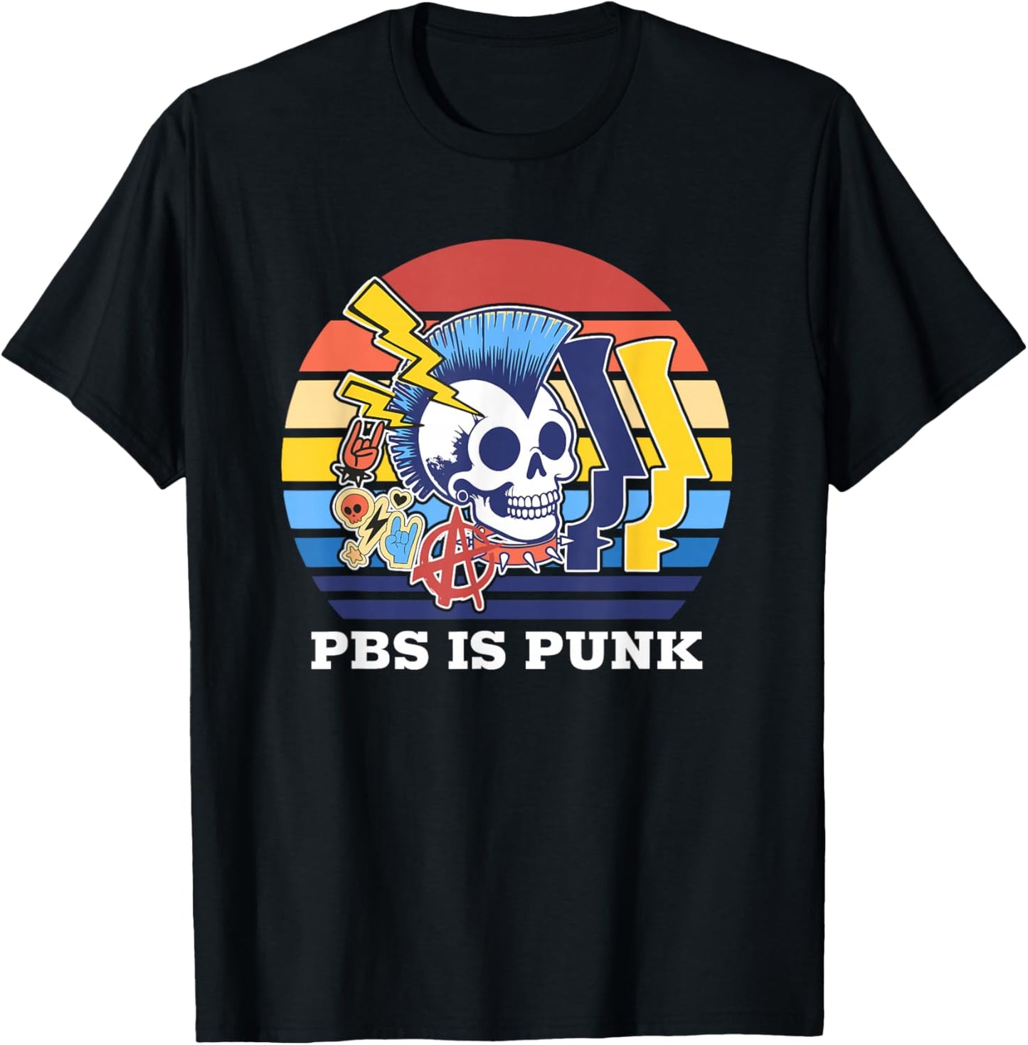 PBS is Punk Funny T-Shirt - T-Shirt | Black