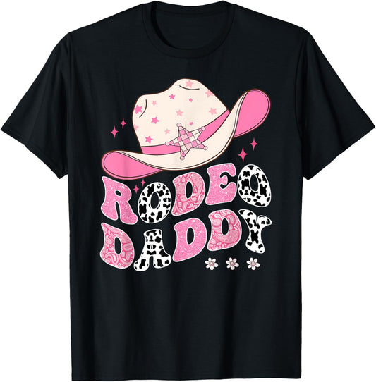Rodeo Daddy Pink CowGirl 1St Birthday Family Matching T-Shirt - T-Shirt | Black
