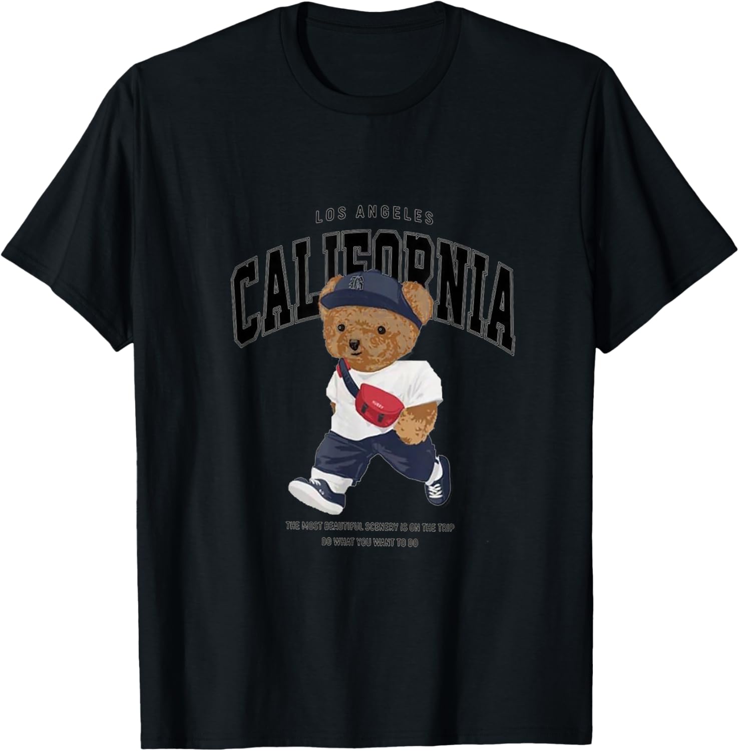 Teddy bear LA California T-Shirt - T-Shirt | Black