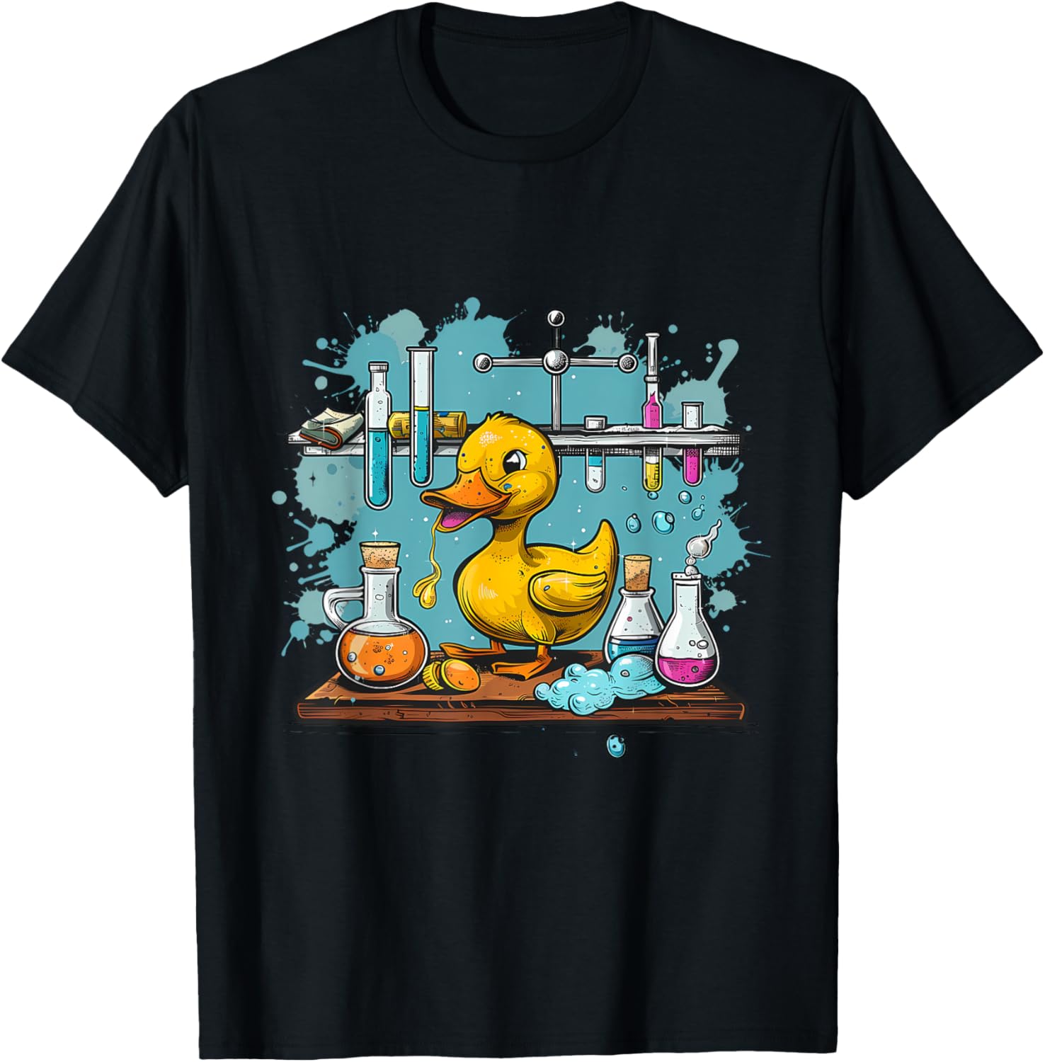 Rubber Duck Physics Chemists Teacher Science Rubber Duckie Women Kids T-Shirt - T-Shirt | Black