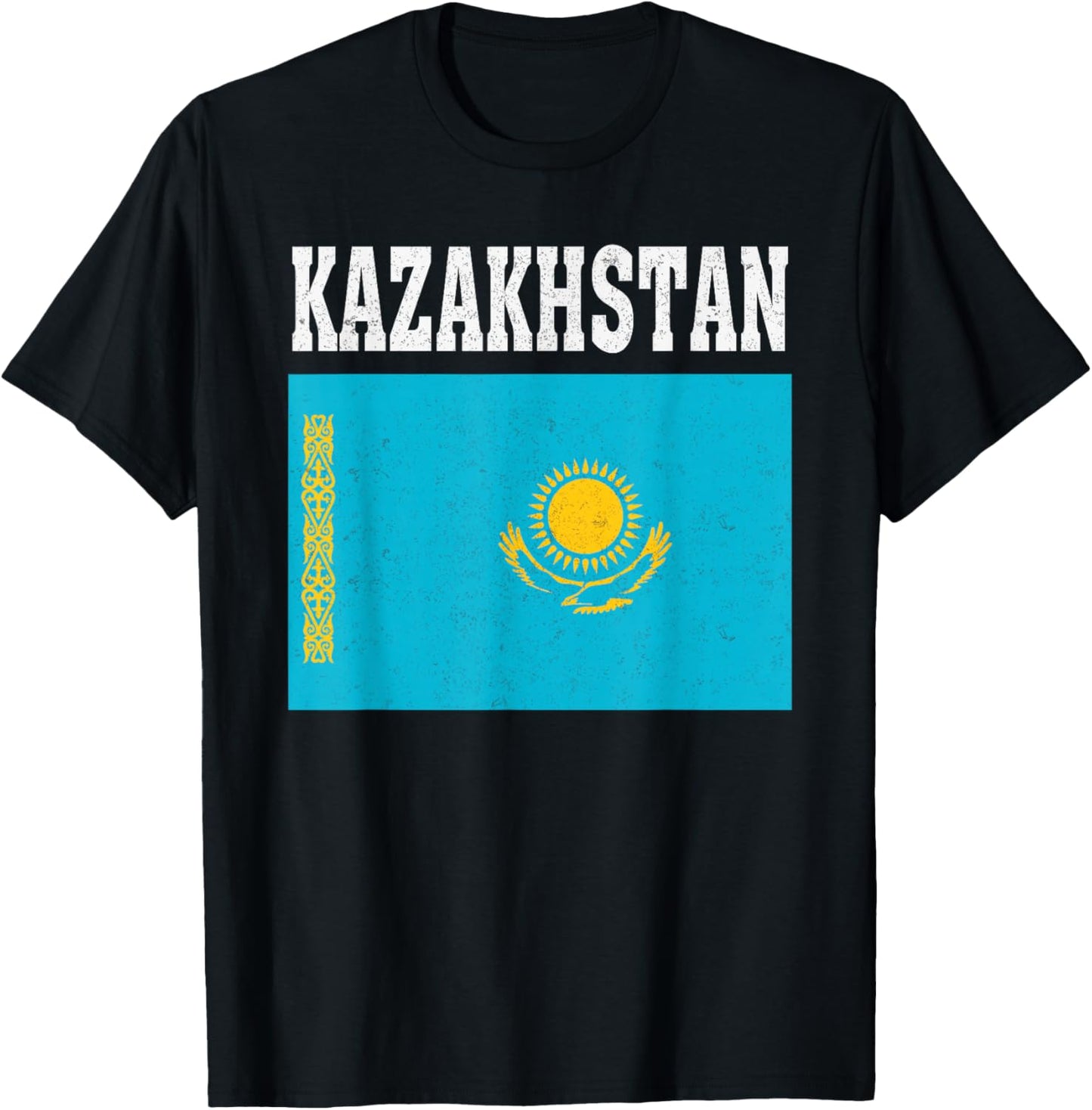 Kazakhstan Flag Patriotic National Roots Souvenir T-Shirt - T-Shirt | Black