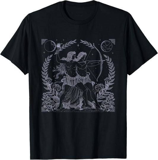 Eros and Psyche Cupid Greek Mythology Academia Gods Goddess T-Shirt - T-Shirt | Black