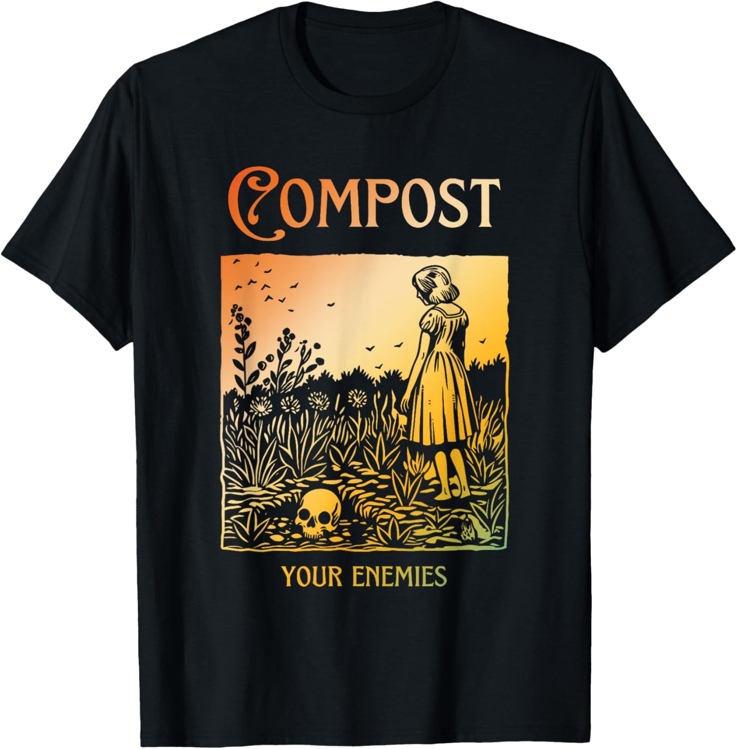 Compost Your Enemies Funny Halloween T-Shirt - T-Shirt | Black