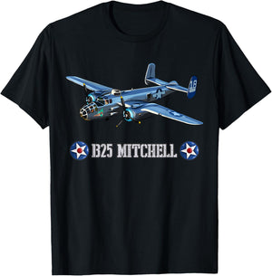 American Aircraft WWII B-25 Mitchell Bomber T-Shirt - T-Shirt | Black