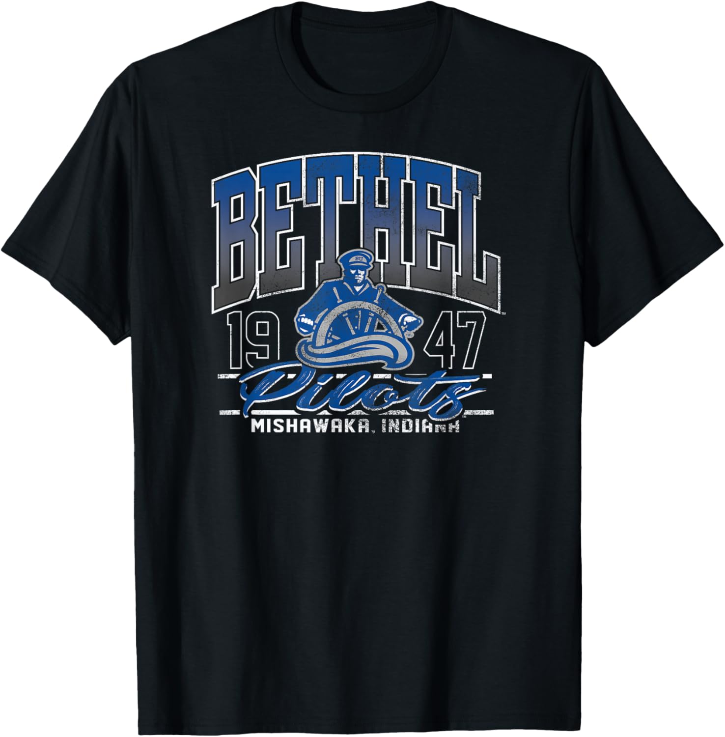 Bethel Pilots Kicking It Dark Heather Officially Licensed T-Shirt - T-Shirt | Black