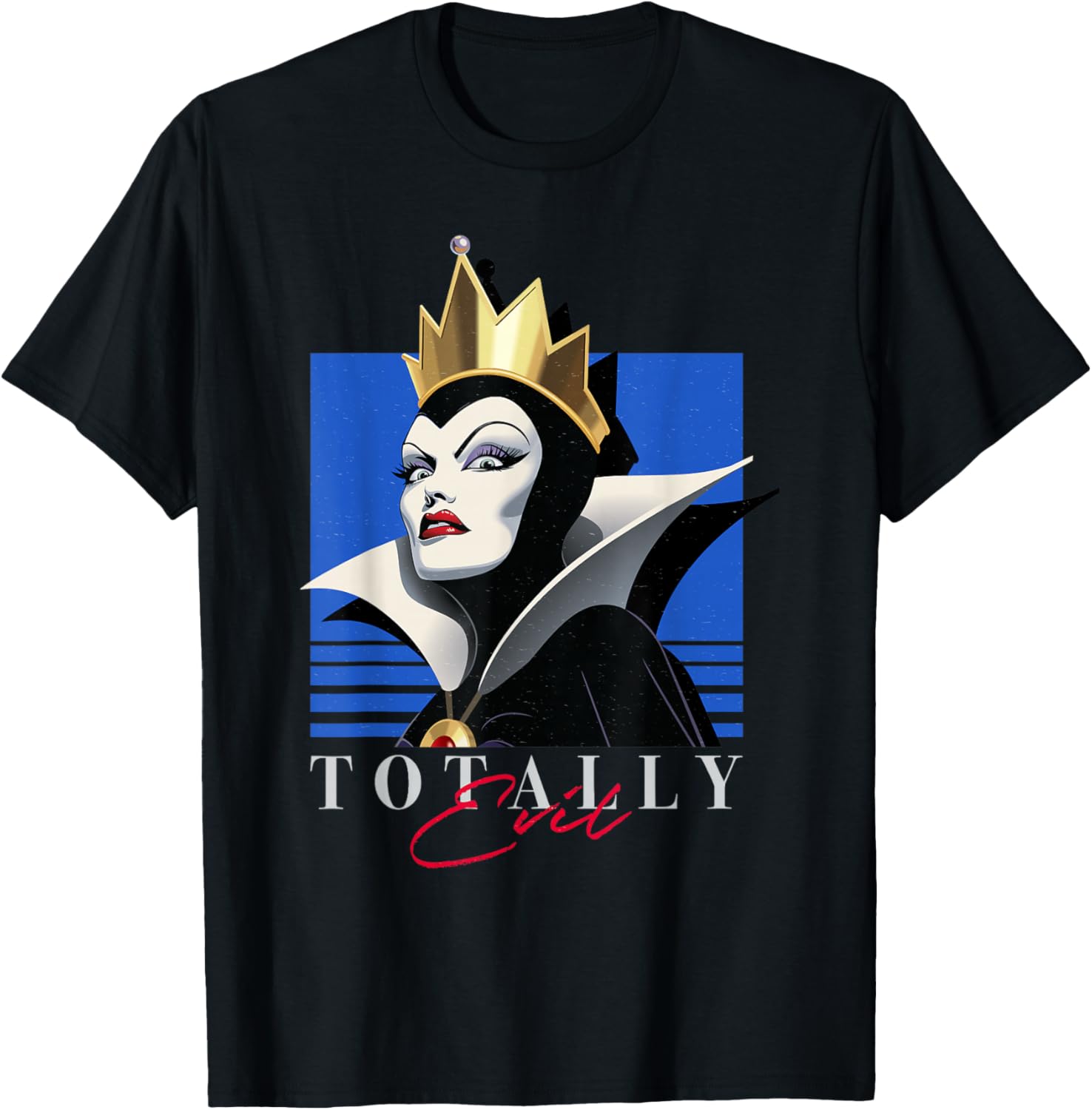 Disney Villains Totally Evil Queen Dramatic Retro Poster T-Shirt - T-Shirt | Black