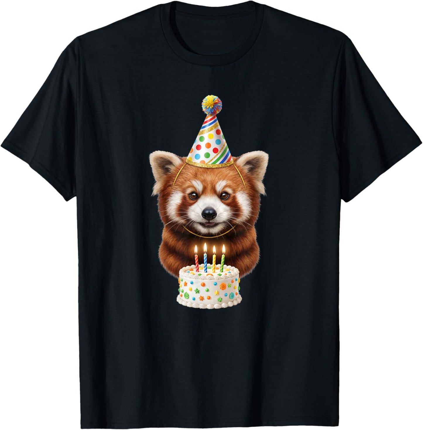 Red Panda Birthday T-Shirt - T-Shirt | Black
