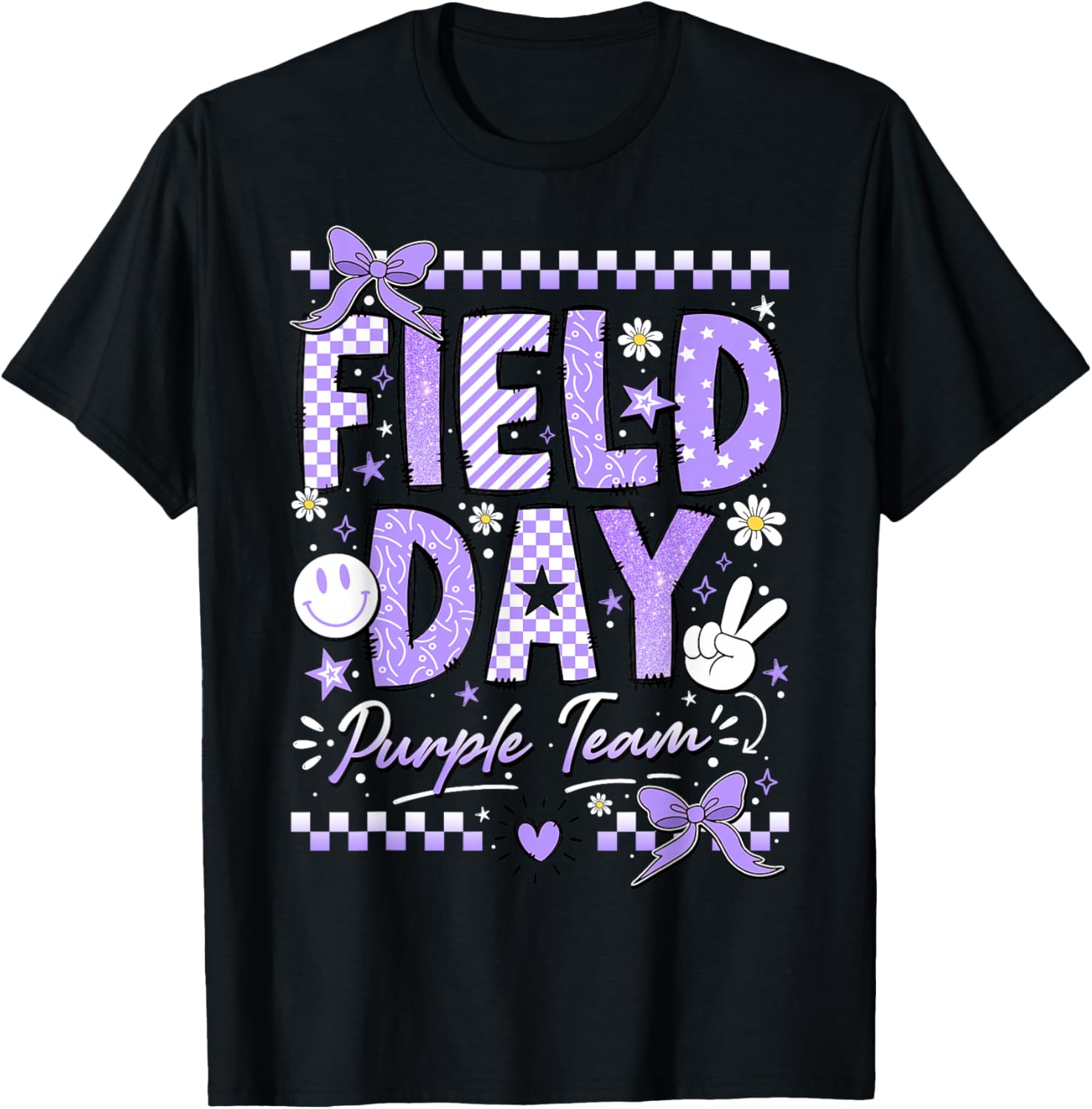 Purple Team Happy Field Day School Trip for Teacher Student T-Shirt - T-Shirt | Black