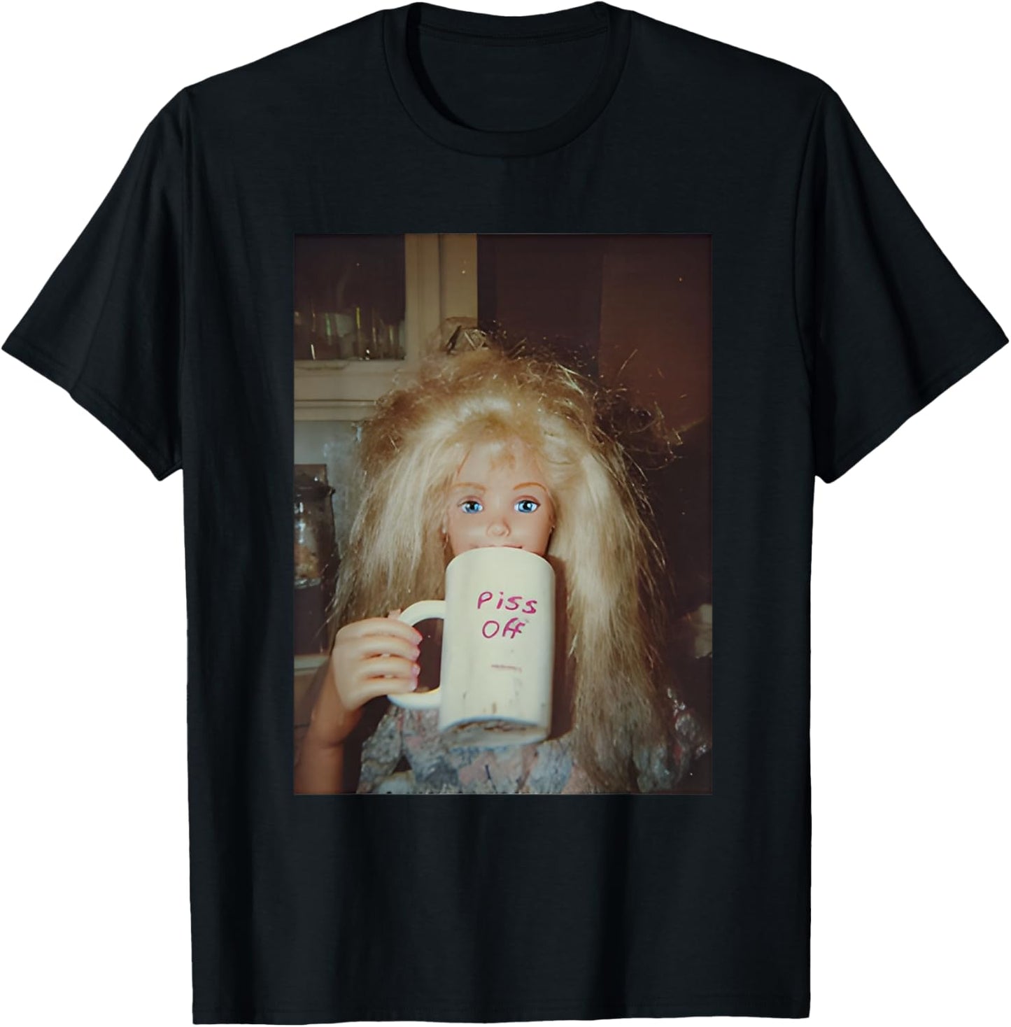 Funny Disgusting Doll face Meme T-Shirt - T-Shirt | Black