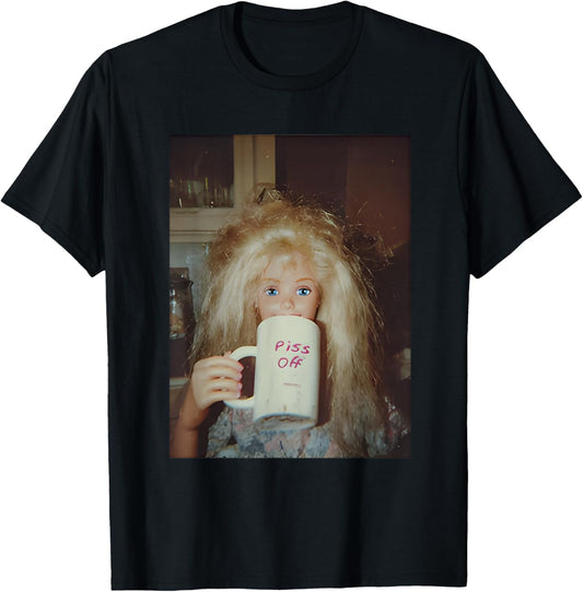 Funny Disgusting Doll face Meme T-Shirt - T-Shirt | Black
