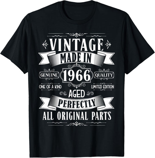 Vintage 59th birthday men Born 1966 59 years old Bday T-Shirt - T-Shirt | Black