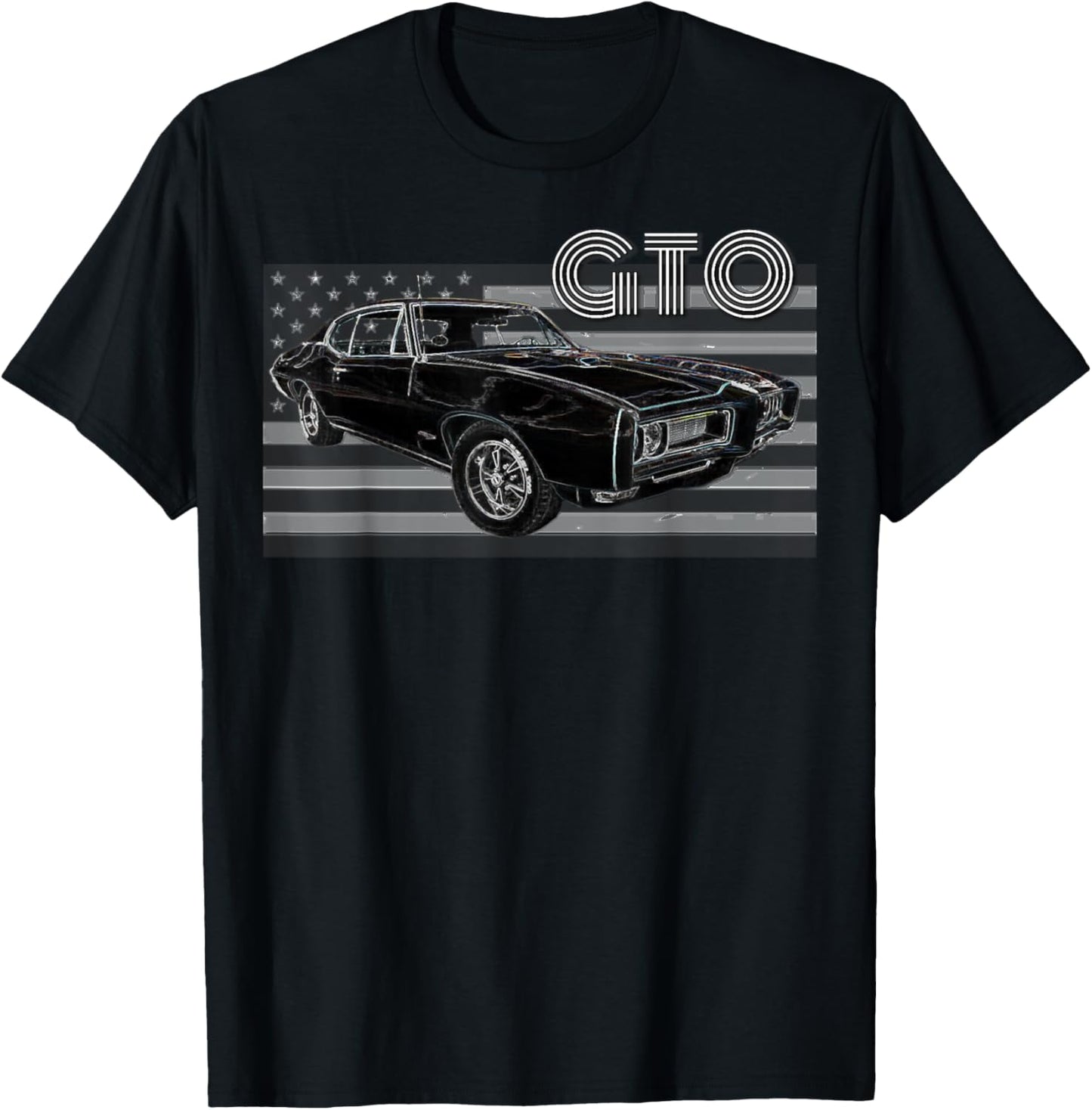 1968 1967 1965 GTO Classic Car Old School Muscle Car 64 70 T-Shirt - T-Shirt | Black