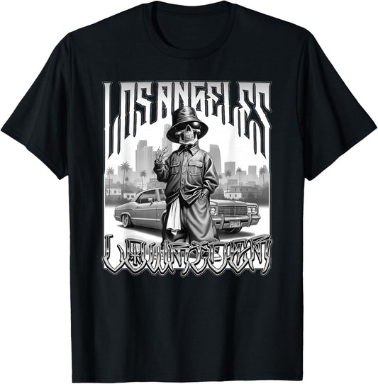 Los Angeles Low Rider Auto Motorcycle USA Cholo Chicano Low-Rider T-Shirt - T-Shirt | Black