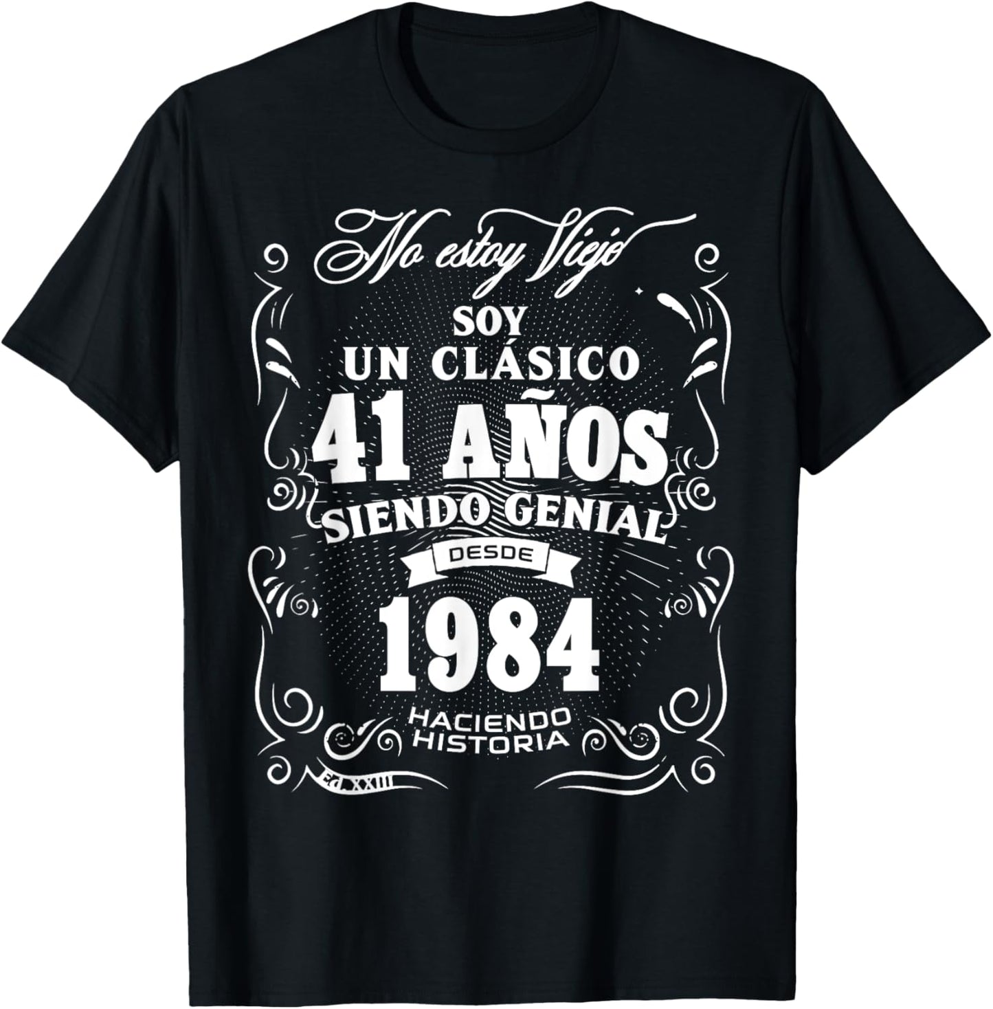 Vintage 41st Birthday Men Funny 1984 41 Birthday Spanish T-Shirt - T-Shirt | Black