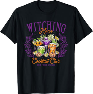 Witching Hour Cocktail Club Pick Your Poison Halloween T-Shirt - T-Shirt | Black