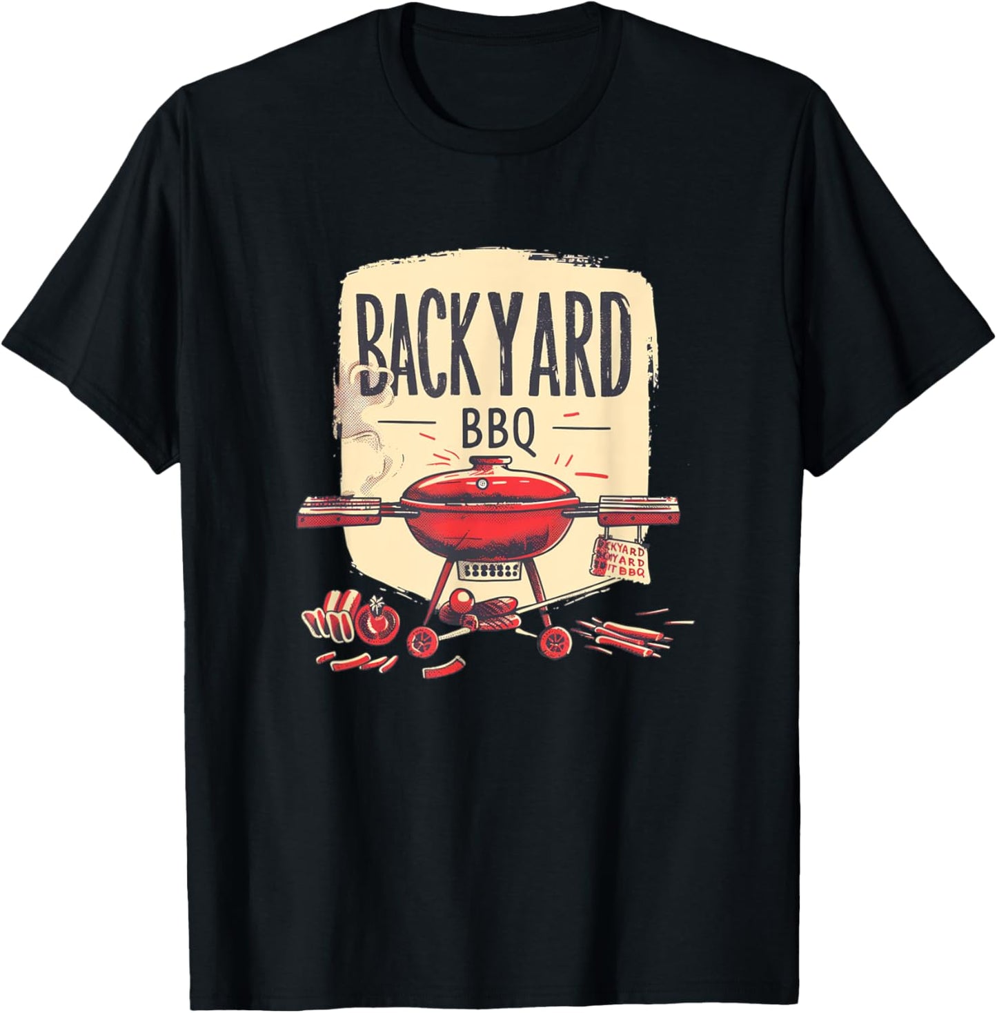 Backyard BBQ in Season with Friends and Family T-Shirt - T-Shirt | Black