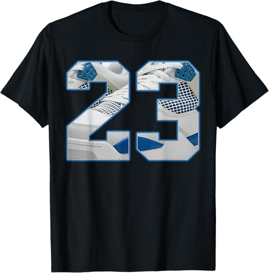 Number 23 Military Blue 4s Matching Women T-Shirt - T-Shirt | Black