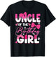 Uncle Of The Birthday Girl Cat Kitty Family Matching T-Shirt - T-Shirt | Black