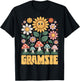 GRAMSIE Mother’s Day Floral Sunflower Mushroom Style T-Shirt - T-Shirt | Black