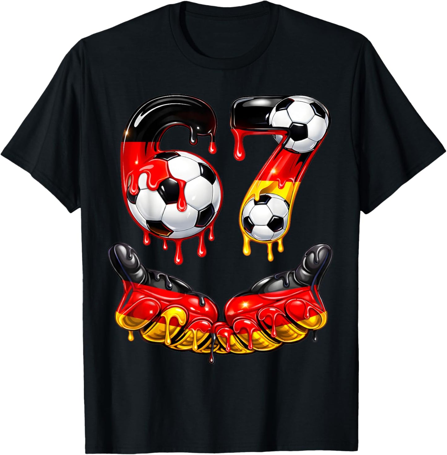 Lustiges Fußball 67 Meme für Jungen Kinder 67 Six Seven 67 T-Shirt - T-Shirt | Black