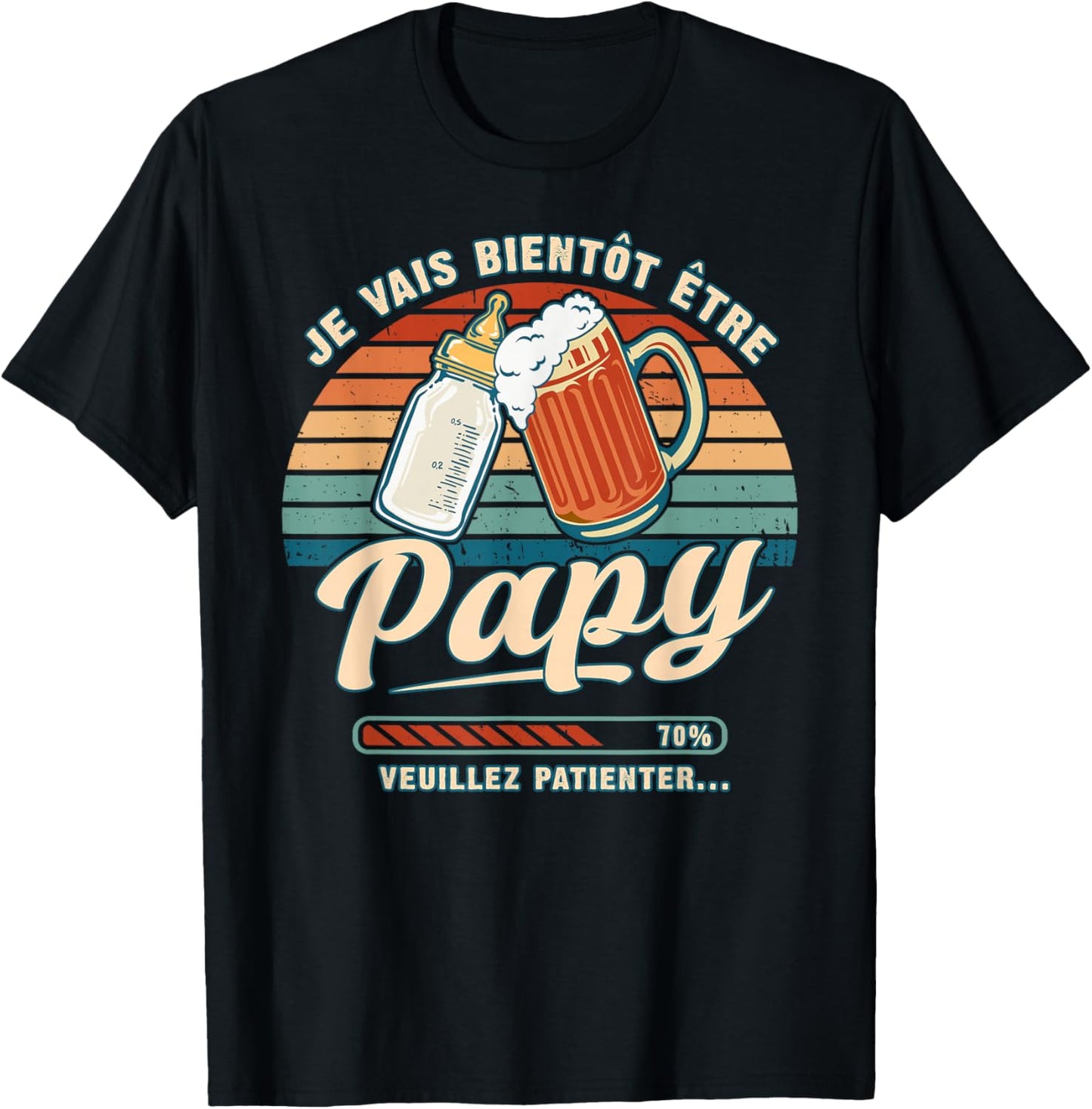 Future Grandpa Je Vais Etre Grand-Pere Announcement Pregnancy T-Shirt - T-Shirt | Black