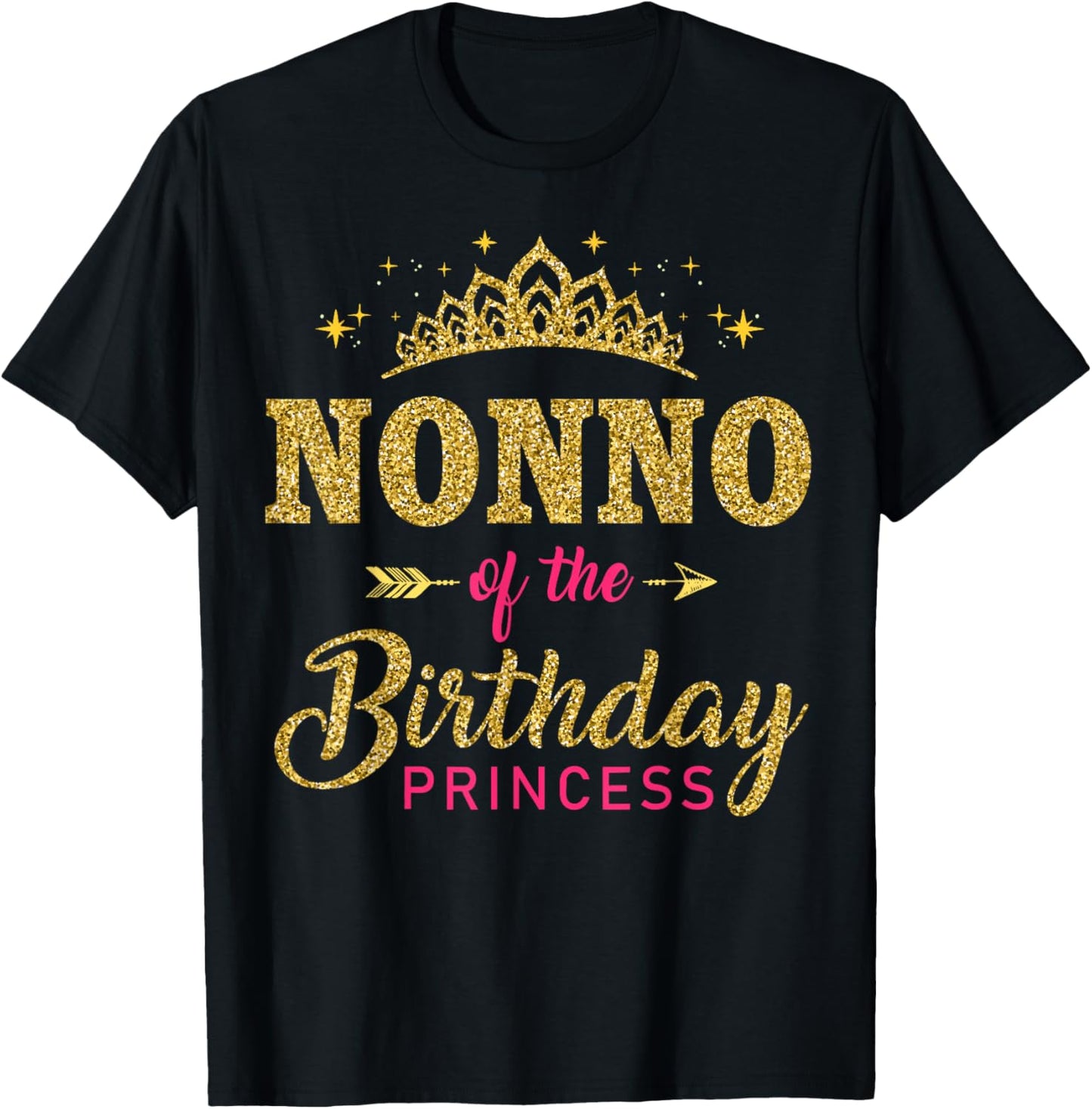 Nonno Of The Birthday Princess Girls Bday Party T-Shirt - T-Shirt | Black
