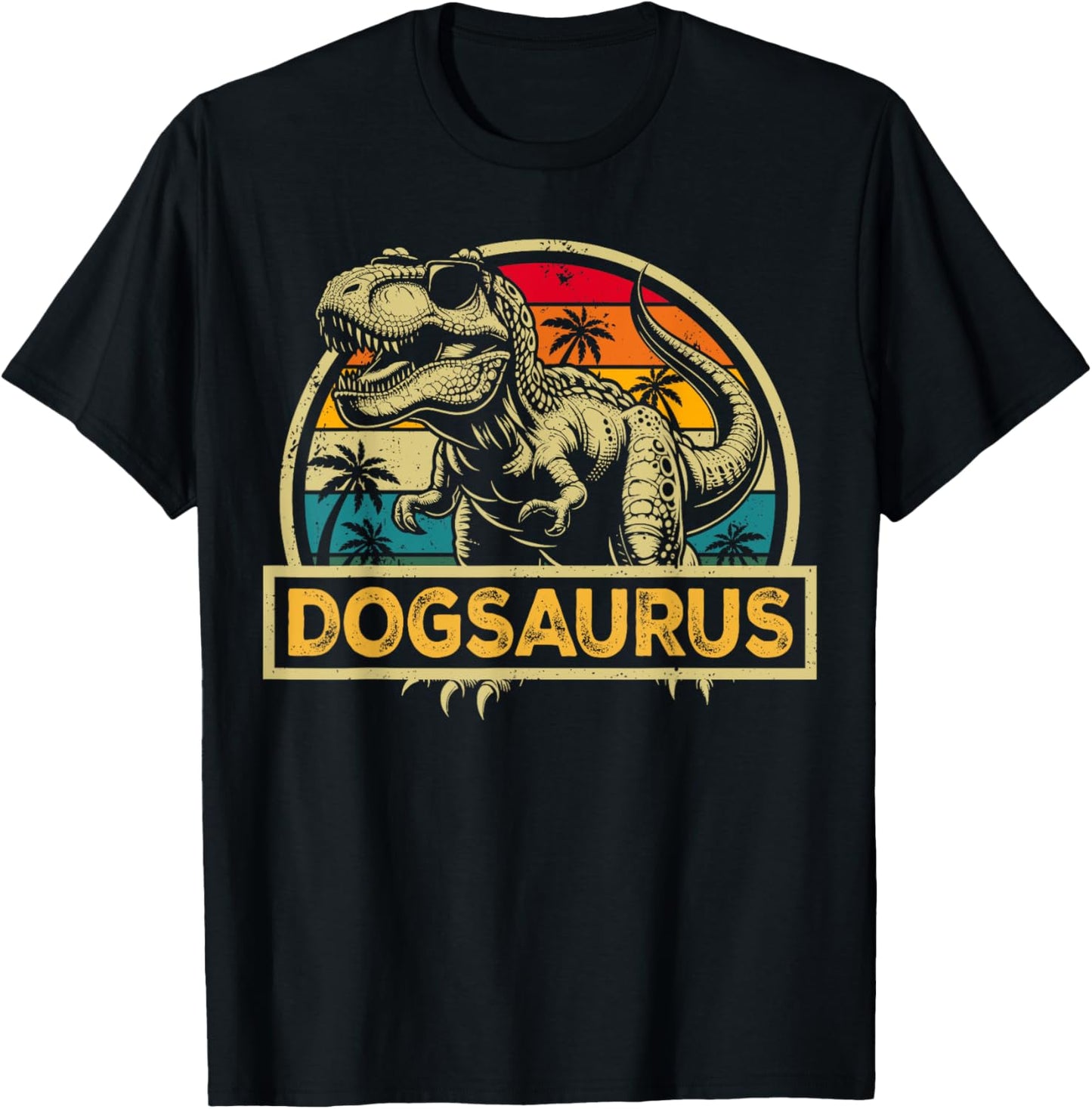 Dogsaurus T Rex Dinosaur Dog Saurus Family Matching Men Women Kids T-Shirt - T-Shirt | Black