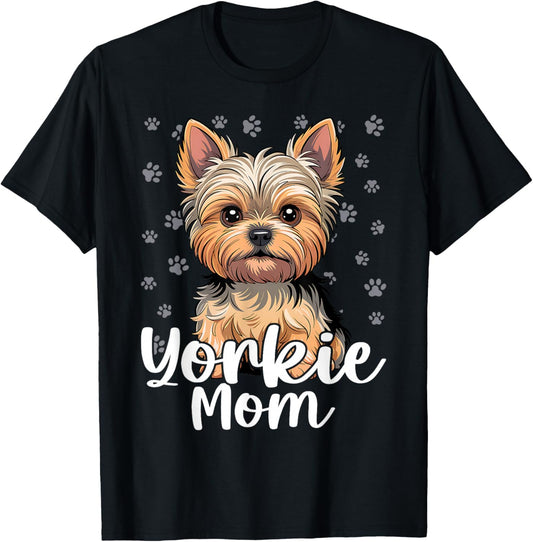 Yorkie Mom Cute Yorkshire Terrier Puppy T-Shirt - T-Shirt | Black
