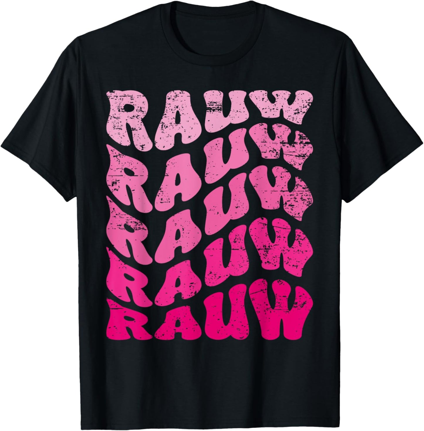 Retro Rauw First Name Personalized Rauw Groovy Vintage T-Shirt - T-Shirt | Black