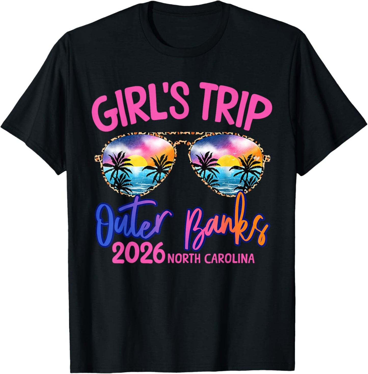 Girls Trip Outer Banks 2026 Weekend Vacation Beach Group T-Shirt - T-Shirt | Black