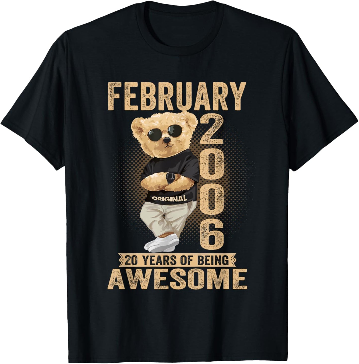 February 2006 20th Anniversary 2026 Women 20 Years Teddy Bear T-Shirt - T-Shirt | Black