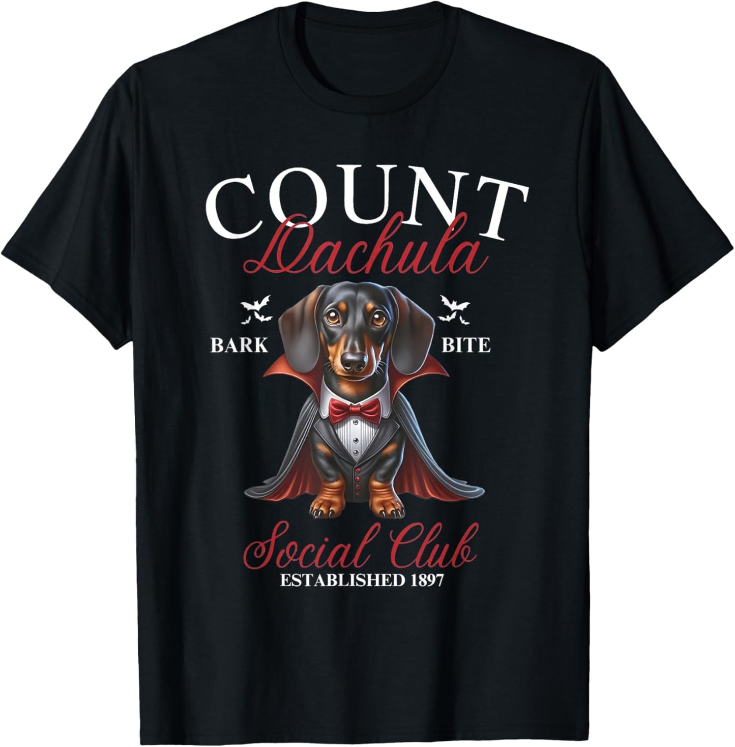 Dachshund Halloween Social Club Halloweenie Weiner Men Women T-Shirt - T-Shirt | Black