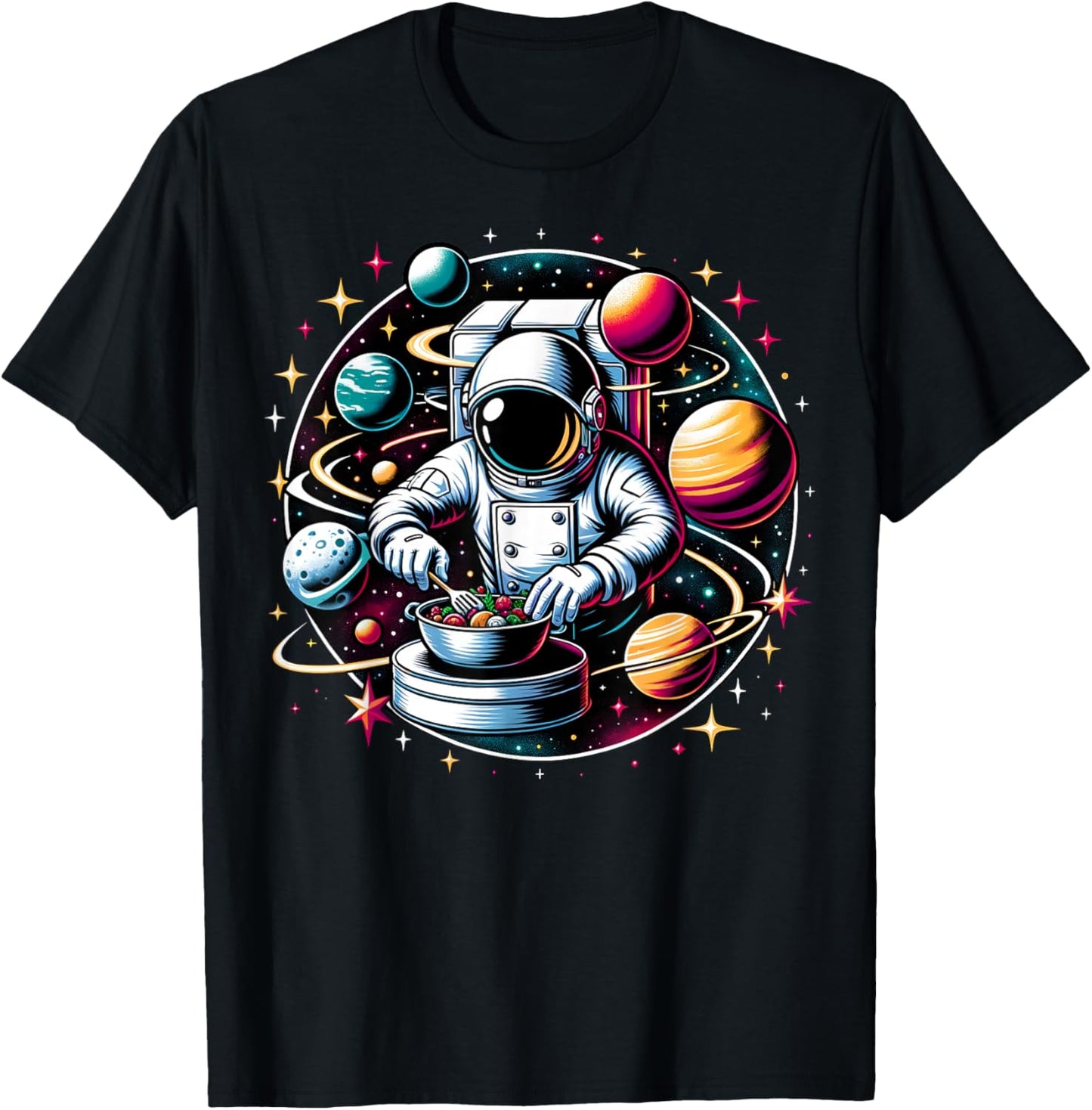 Cool Galaxy Astronaut Chef T-Shirt - T-Shirt | Black