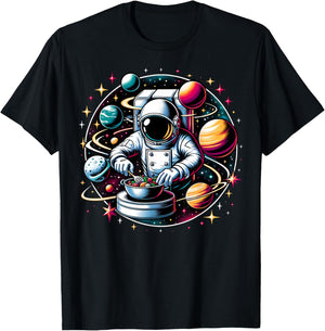 Cool Galaxy Astronaut Chef T-Shirt - T-Shirt | Black