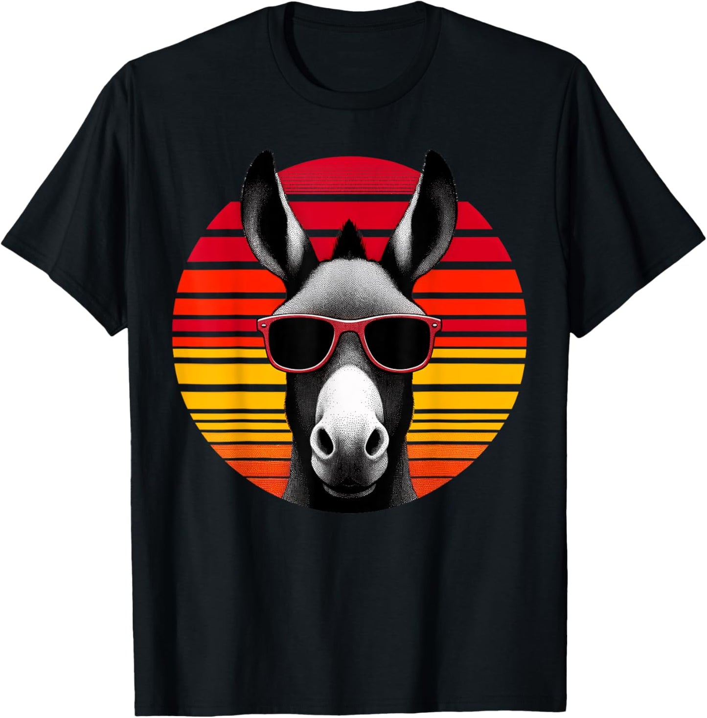 Mule Retro Vintage Sunset Animal Sunglasses 70s T-Shirt - T-Shirt | Black