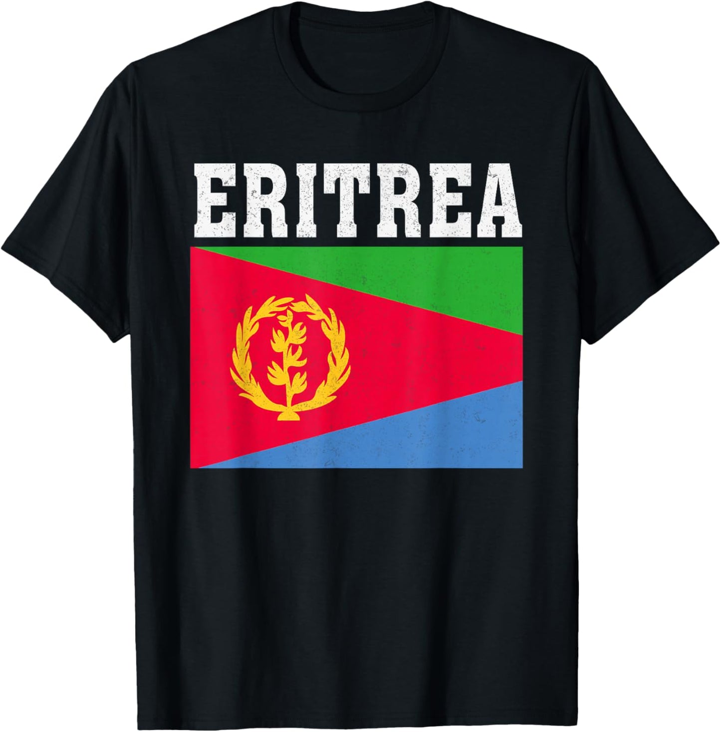 Eritrea Flag Patriotic National Roots Souvenir T-Shirt - T-Shirt | Black