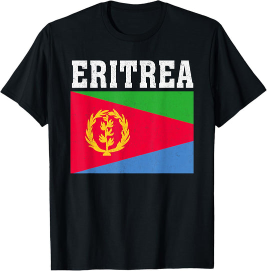 Eritrea Flag Patriotic National Roots Souvenir T-Shirt - T-Shirt | Black
