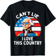 Can't Lie I Love This Country George Washington 4th Of July Kids Men T-Shirt - T-Shirt | Black