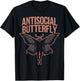 Cryptid Cryptozoology Mothman Introvert -Adults Butterfly Black Small Classic Fit Short Sleeve Polyester 100% Printed Design Blended Fabric T-Shirt - T-Shirt | Black