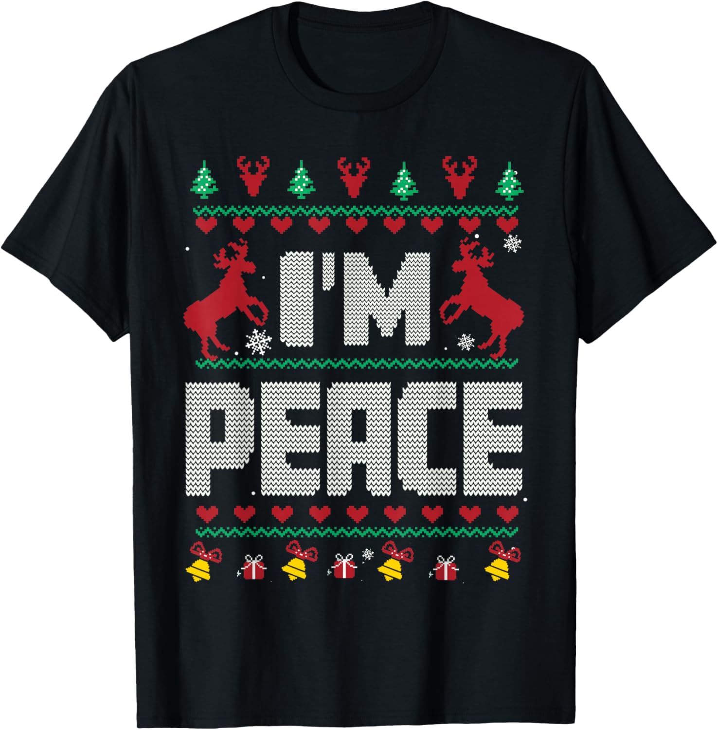 I Come In Peace - I'm Peace Xmas Matching Couples Christmas T-Shirt - T-Shirt | Black