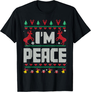 I Come In Peace - I'm Peace Xmas Matching Couples Christmas T-Shirt - T-Shirt | Black