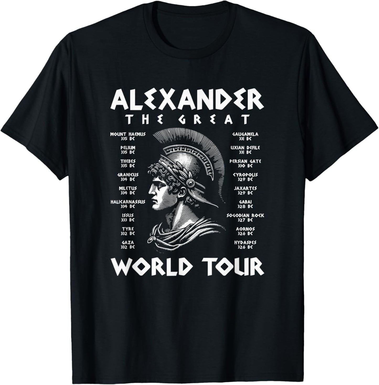Alexander The Great World Tour Funny T-Shirt - T-Shirt | Black