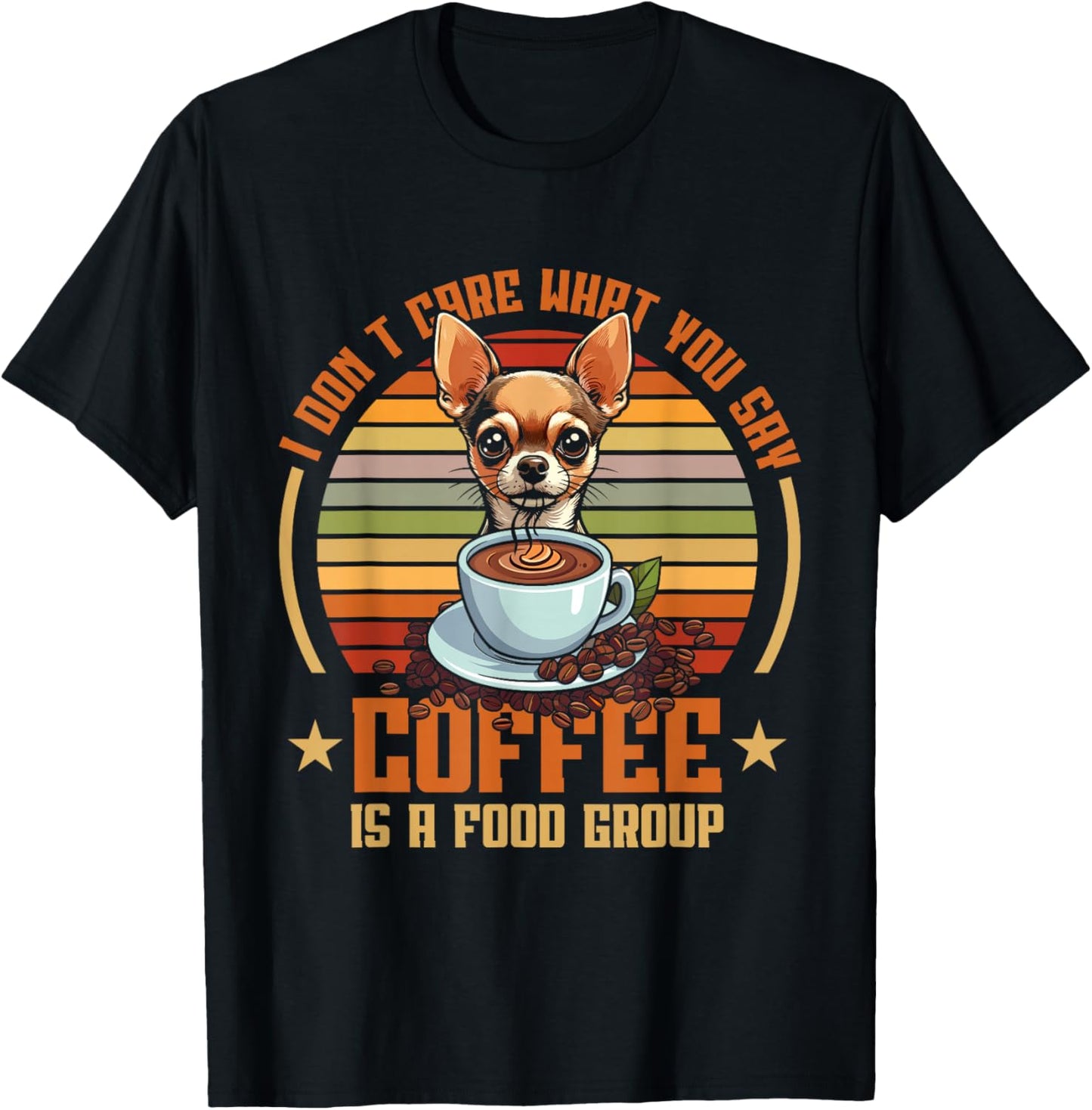 Retro Chihuahua Coffee T-Shirt - T-Shirt | Black