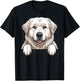 Great Pyrenees Funny Peeking Pocket Puppy Dog Lover T-Shirt - T-Shirt | Black