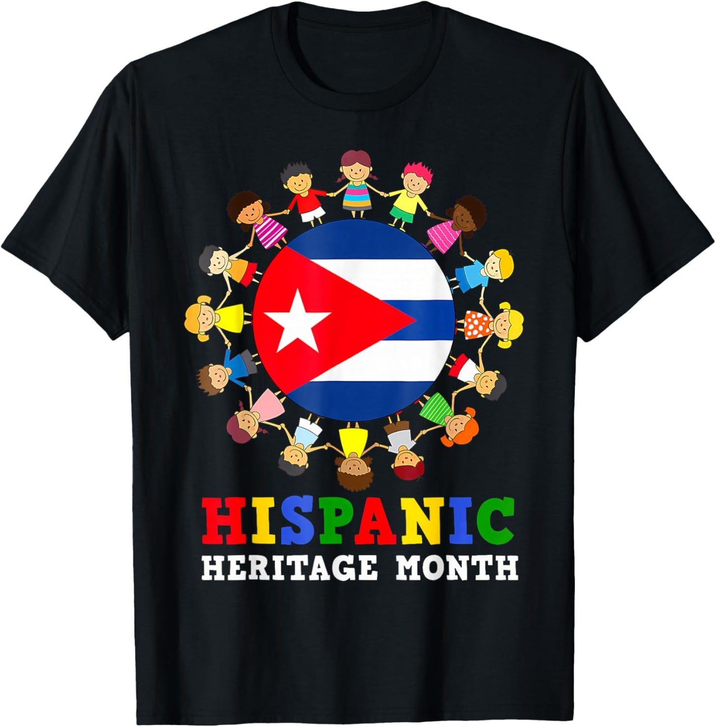 Cuban Flag Hispanic Heritage Cuba Boy Girl Kids T-Shirt - T-Shirt | Black